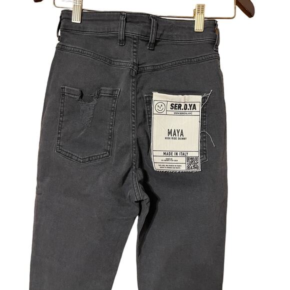 Ser.O.Ya Maya High Rise Distressed Stretch Skinny Jeans in Ash Size 26 NWT - Picture 9 of 11